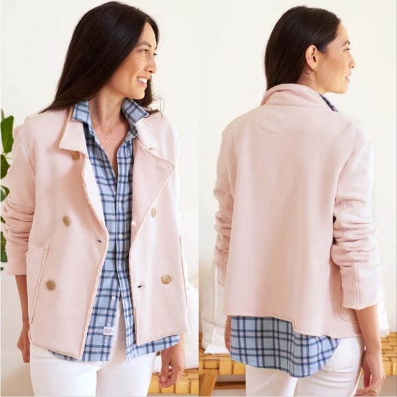 Frank & Eileen Coat Belfast Lab Double Breasted Triple Fleece in Pink - Picture 2 of 7